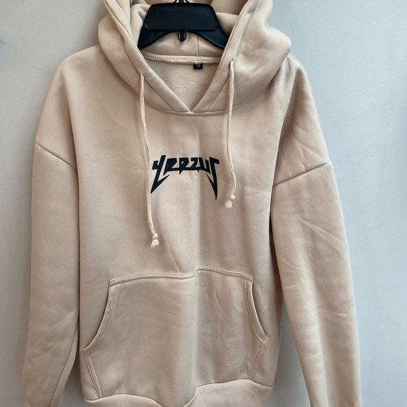 kanye west beige hoodie